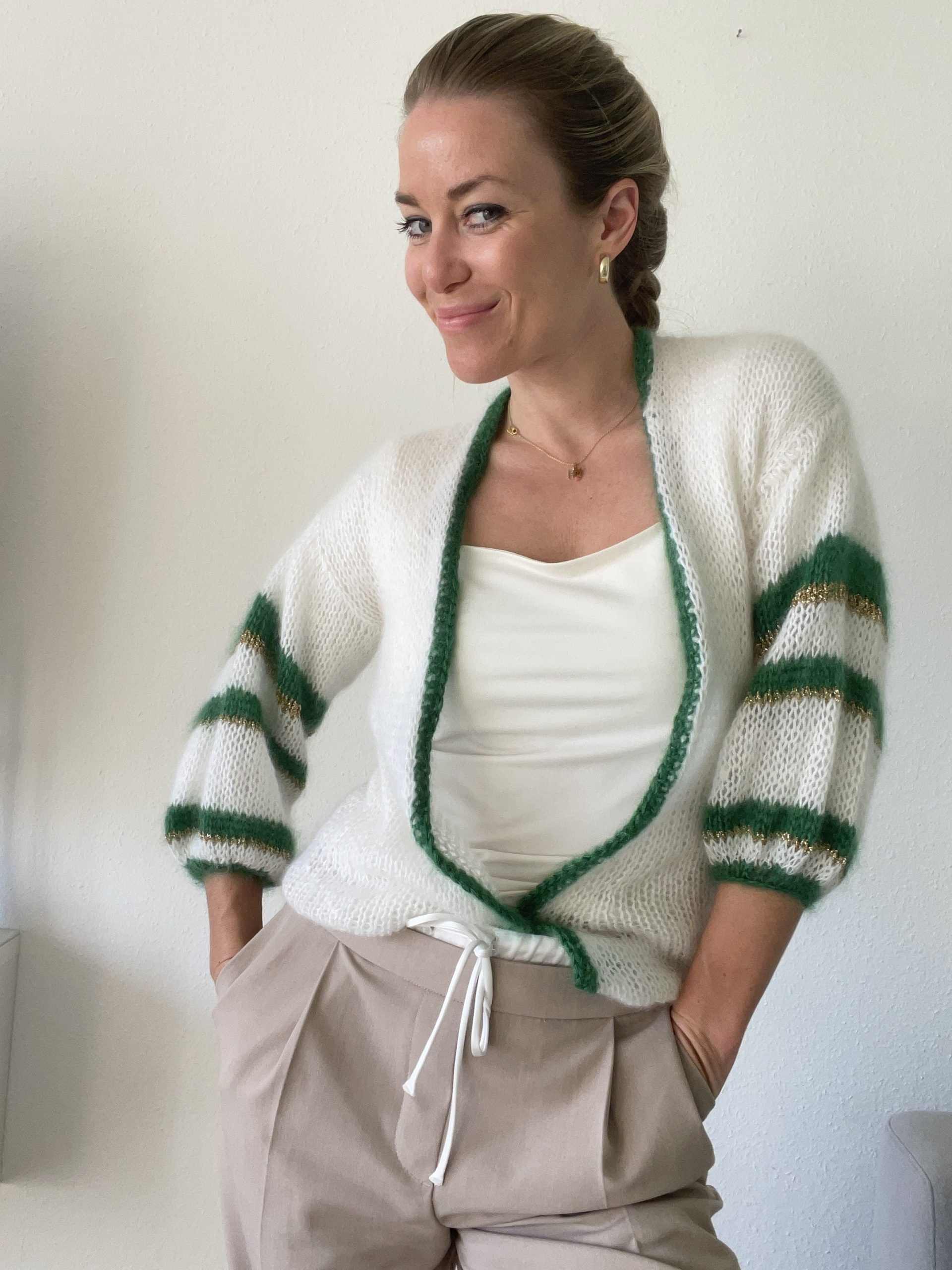 Schicke Mohairjacke für Strickanfänger